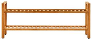 Stojak na buty z 2 półkami, 100x27x40 cm, lite drewno dębowe