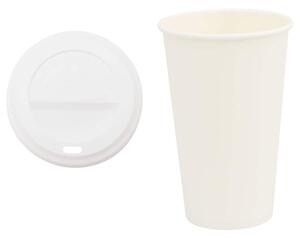 Papierowe kubki z pokrywkami, 1000 szt., 16oz, 400ml