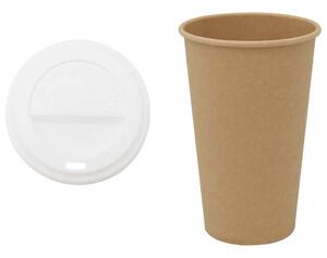 Papierowe kubki z pokrywkami, 1000 szt., 16oz, 400ml