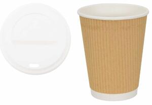 Papierowe kubki z pokrywkami, 1000 szt., 12oz, 300ml