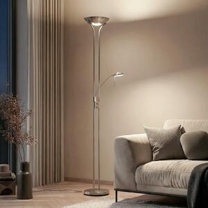 Lampa Podłogowa Lindby, Josefin, ściemnialny, szary, salon, metal, nowoczesny