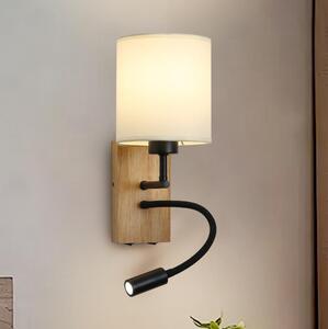 Brilagi Brilagi -LED Elastyczny kinkiet NUBILA WOOD 1xE27/25W/230V + LED/3W dąb/czarny/kremowy BG1562