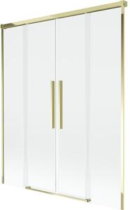 Mexen Rox parawan nawannowy 2-skrzydłowy rozsuwany 140 x 150 cm, transparent, złoty - 8C9-140-002-50-00