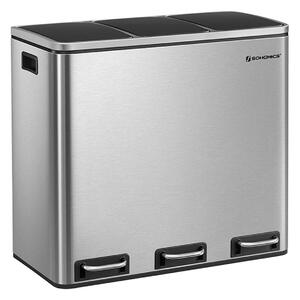 Kosz do segregacji odpadów SORT 54 l (3x18 l), srebrna SongmicsHome