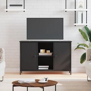 Szafka pod TV, czarna, 100x35x65 cm, materiał drewnopochodny