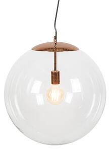Lampa wisząca miedź przezroczyste szkło 50cm - Ball Oswietlenie wewnetrzne