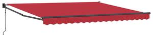 Markiza zwijana Czerwony 400 × 300 cm Poliester i aluminium