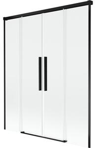 Mexen Rox parawan nawannowy 2-skrzydłowy rozsuwany 140 x 150 cm, transparent, czarny - 8C9-140-002-70-00