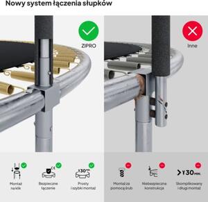 Trampolina ogrodowa z siatką wewnętrzną z drabinką 14FT 435cm dla dzieci Zipro Jump Pro