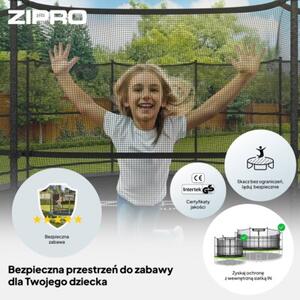 Trampolina ogrodowa z siatką wewnętrzną z drabinką 14FT 435cm dla dzieci Zipro Jump Pro