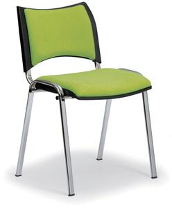 Krzesło konferencyjne SMART - chromowane nogi, bez podłokietników, zielony