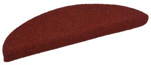 Maty na schody samoprzylepne 20 szt. 56x17x3 cm Bordowo-czerwone półokrągłe