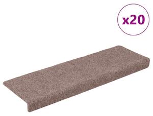 Maty na schody samoprzylepne 20 szt. 65x21x4 cm jasnobrązowe, prostokątne krawędzie