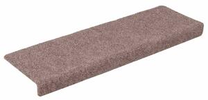 Maty na schody samoprzylepne 30 szt. 65x21x4 cm jasnobrązowe, prostokątne krawędzie