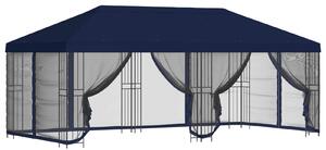 Altana z bokami 6 x 3 m niebieski Poliester i Stal 190