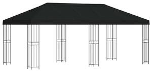 Altana z bokami 6 x 3 m Czarny Poliester i Stal 190