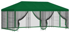 Altana z bokami 6 x 3 m zielony Poliester i Stal 190