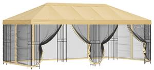 Altana z bokami 6 x 3 m kremowy Poliester i Stal 190