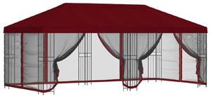 Altana z bokami 6 x 3 m bordowy Poliester i Stal 190