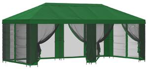 Altana z bokami 6 x 3 m zielony Poliester i Stal 190