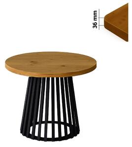 Stół 80 cm okrągły nierozkładany, blat 3,6 cm, podstawa Metalowa „ Lamele ” I ArtDHome