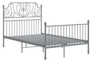 Szare metalowe łóżko z zagłówkiem 120x200 cm P1-L28