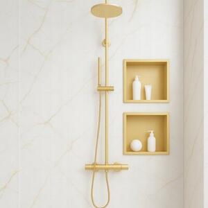 Półka łazienkowa wnękowa Estiva FALEZA Gold 30x30x10 cm złota szczotkowana 1 szt