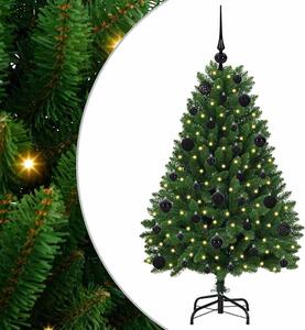 Sztuczna choinka z 150 diodami LED Zielony 120 cm PVC i Metal