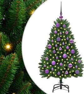Sztuczna choinka z 150 diodami LED Zielony 120 cm PVC i Metal