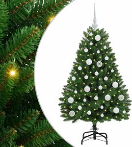 Sztuczna choinka z 150 diodami LED Zielony 120 cm PVC i Metal