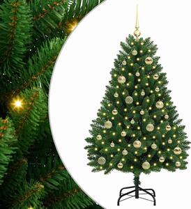 Sztuczna choinka z 150 diodami LED Zielony 120 cm PVC i Metal