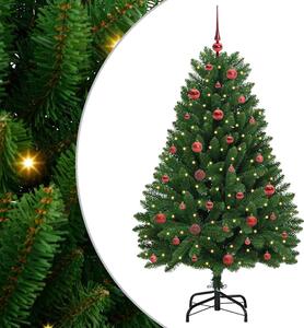 Sztuczna choinka z 150 diodami LED Zielony 150 cm PVC i Metal
