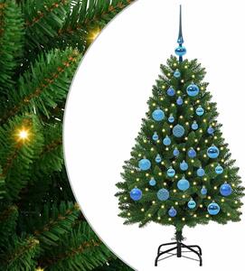 Sztuczna choinka z 150 diodami LED Zielony 120 cm PVC i Metal