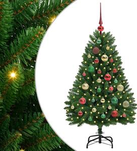 Sztuczna choinka z 150 diodami LED Zielony 120 cm PVC i Metal
