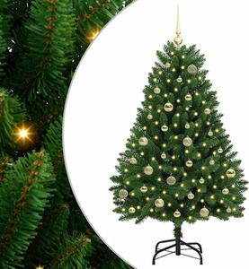 Sztuczna choinka z 150 diodami LED Zielony 150 cm PVC i Metal