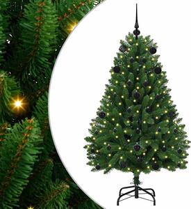 Sztuczna choinka z 150 diodami LED Zielony 150 cm PVC i Metal