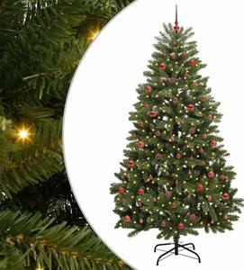 Sztuczna choinka z 300 diodami LED Zielony 240 cm PVC i Metal