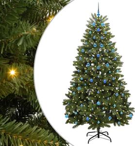 Sztuczna choinka z 300 diodami LED Zielony 240 cm PVC i Metal