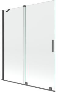 Mexen Velar parawan nawannowy 2-skrzydłowy rozsuwany 140 x 150 cm, transparent, gun gray szczotkowany - 896-140-000-01-66