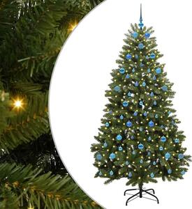 Sztuczna choinka z 300 diodami LED Zielony 210 cm PVC i Metal
