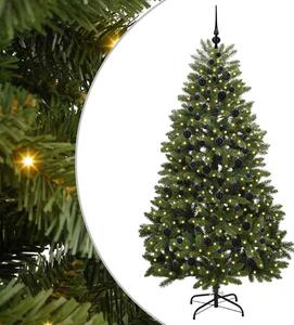 Sztuczna choinka z 300 diodami LED Zielony 210 cm PVC i Metal