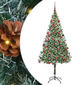 Sztuczna choinka z 300 diodami LED Zielony 180 cm PVC i stal