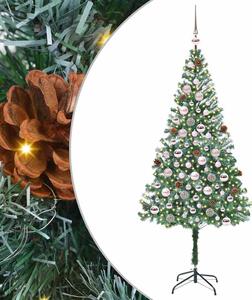 Sztuczna choinka z 300 diodami LED Zielony 180 cm PVC i stal