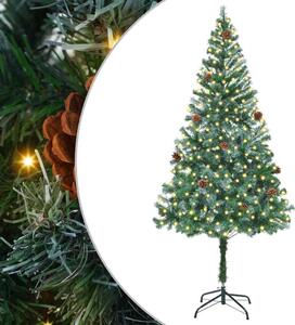 Sztuczna choinka z 300 diodami LED Zielony 180 cm PVC i stal