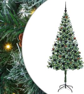 Sztuczna choinka z 300 diodami LED Zielony 180 cm PVC i stal