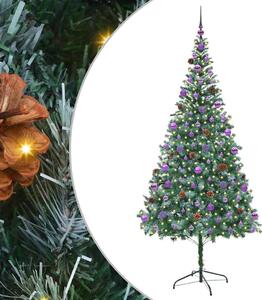 Sztuczna choinka z 300 diodami LED Zielony 210 cm PVC i stal