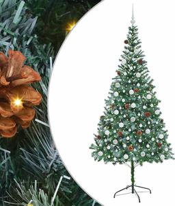 Sztuczna choinka z 300 diodami LED Zielony 210 cm PVC i stal