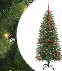 Sztuczna choinka z 150 diodami LED Zielony 120 cm PE i PVC