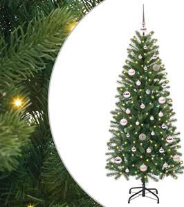 Sztuczna choinka z 150 diodami LED Zielony 150 cm PE i PVC