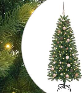 Sztuczna choinka z 150 diodami LED Zielony 150 cm PE i PVC